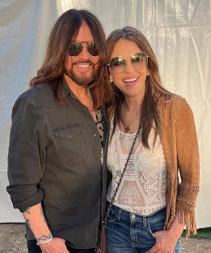 Elizabeth Hurley attended Stagecoach Festival alongside her partner Billy Ray Cyrus