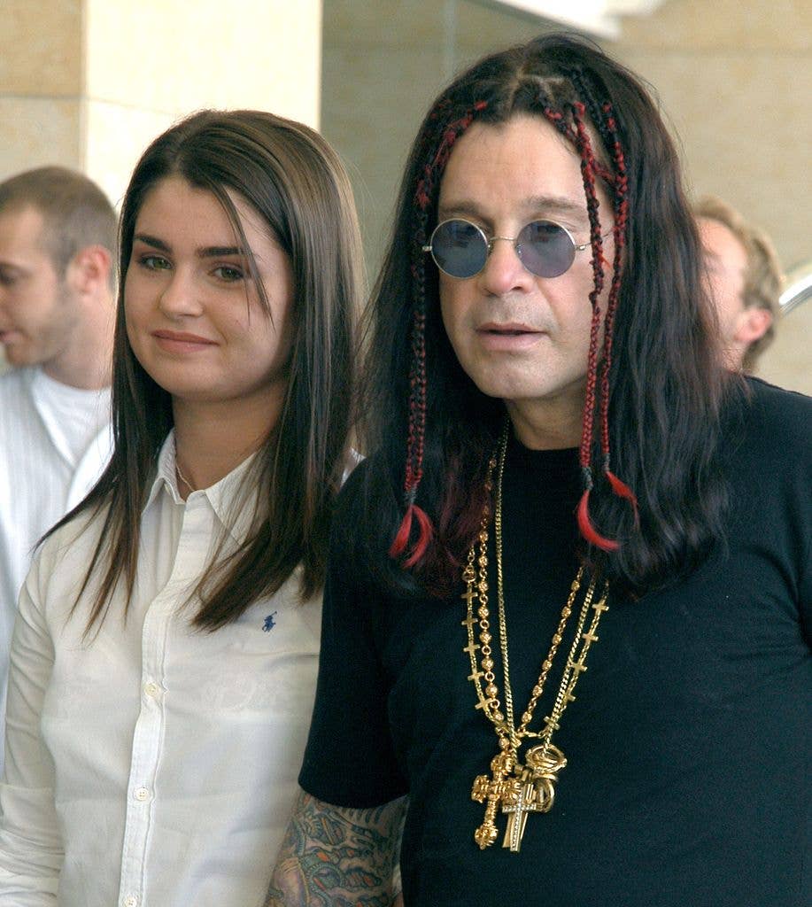 Aimee Osbourne and Ozzy Osbourne during TCA July 2003 Cable Press Tour - Arrivals - Day 1 at Renaissance Hollywood Hotel in Hollywood, California, United States