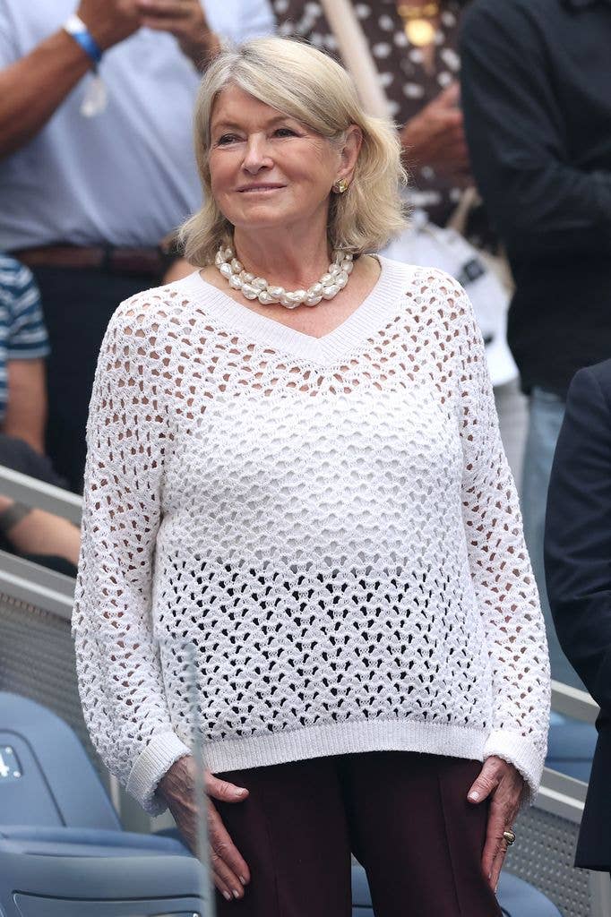 Martha Stewart attends the Men's Singles Final match between Alexander Zverev of Germany and Ben Shelton of the United States on Day Fifteen of the 2026 US Open at USTA Billie Jean King National Tennis Center on September 13, 2026 in the Flushing neighborhood of the Queens borough of New York City