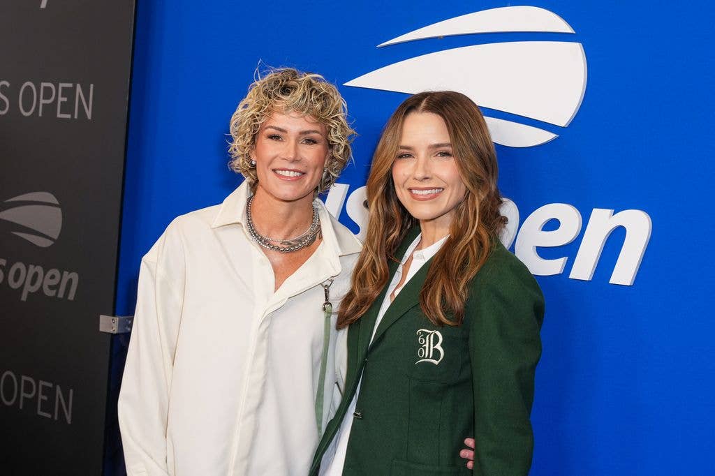 Ashlyn Harris and Sophia Bush attend the US Open Men's Singles Championship Match at the USTA Billie Jean King National Tennis Center on September 13, 2026 in New York City