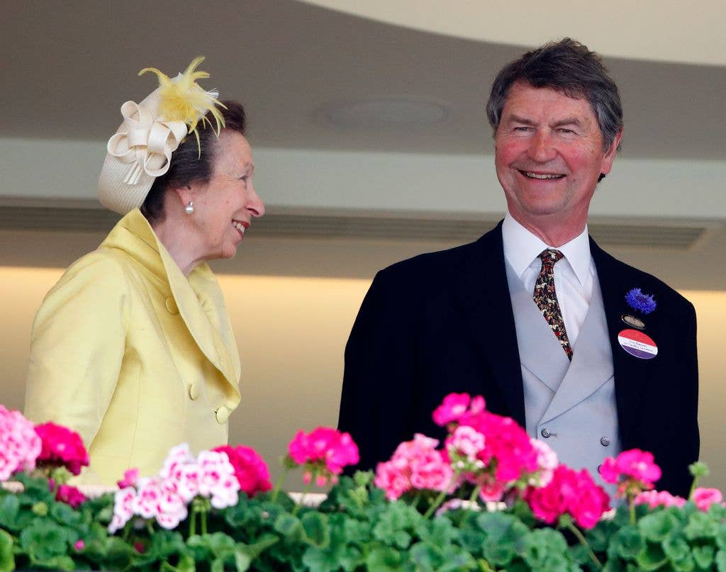 Princess Anne, Princess Royal and Vice Admiral Timothy Laurence attend day 3 of Royal Ascot at Ascot Racecourse on June 17, 2021 in Ascot, England.