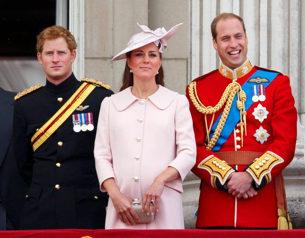Princess Kate wearing a baby pink dress