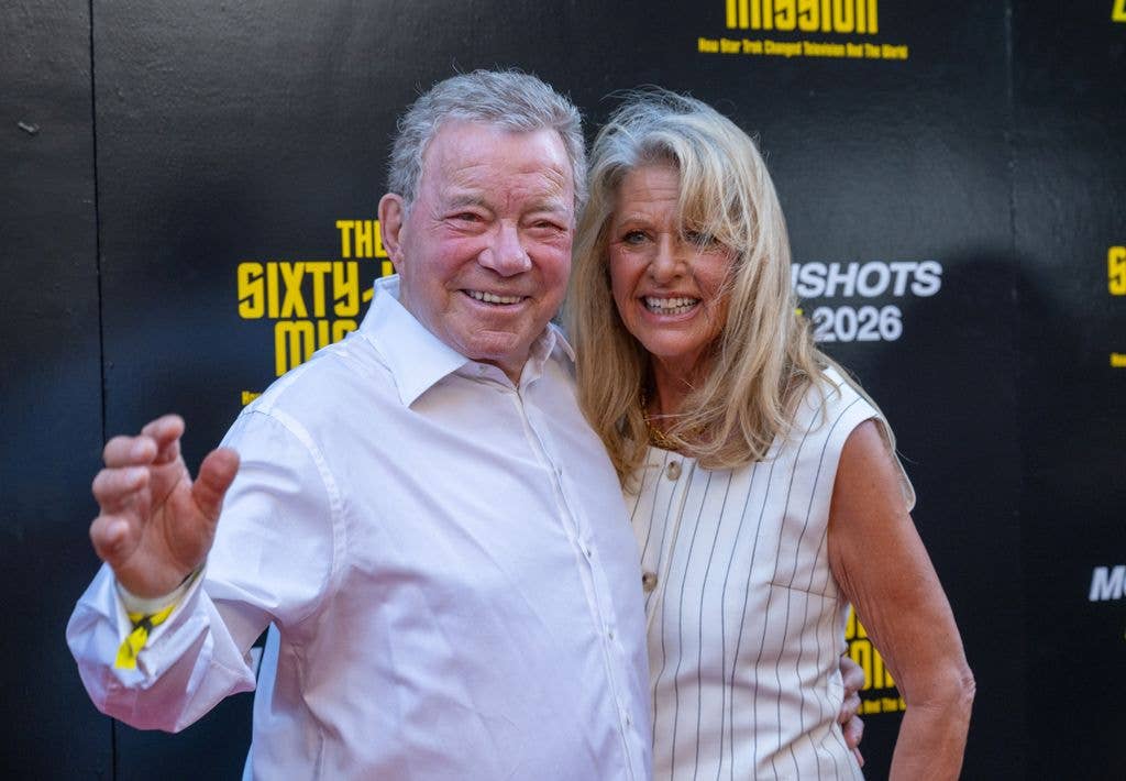 William Shatner and Elizabeth Anderson Martin attend the World Premiere of "The Sixty Year Mission: How Star Trek Changed Television And The World" at The United Theater on Broadway on September 24, 2026 in Los Angeles, California. (Photo by Amanda Edwards/Getty Images)