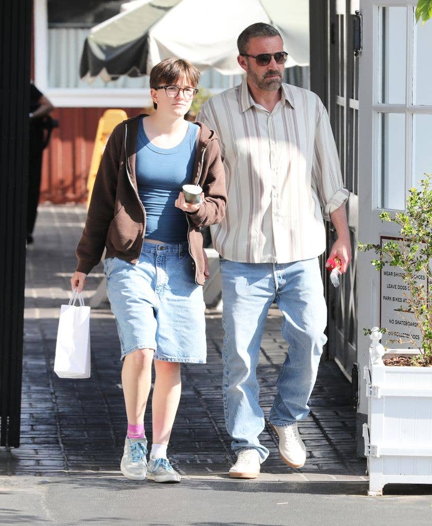 Ben Affleck with his middle child Fin Affleck
