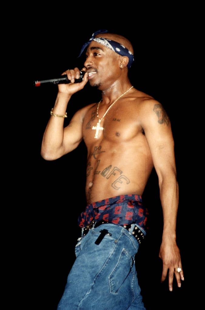 Tupac Shakur performs at the Regal Theater in Chicago, Illinois in March 1994