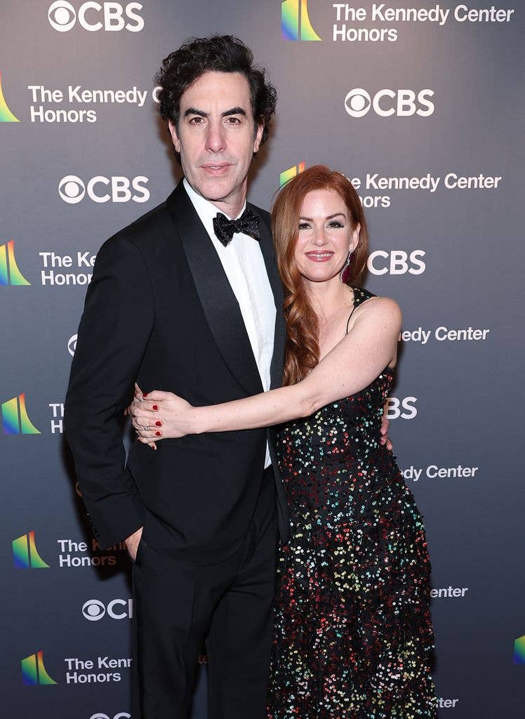 Sacha Baron Cohen and Isla Fisher attend the 45th Kennedy Center Honors ceremony at The Kennedy Center on December 04, 2022 in Washington, DC.