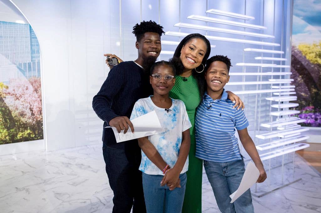 Sheinelle and her kids, Kayin, Clara and Uche, on Thursday, April 27, 2023