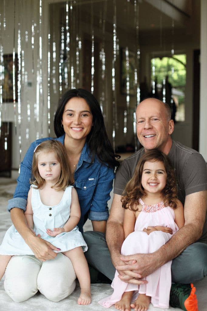 Emma Heming and Bruce Willis with their daughters Evelyn and Mabel
