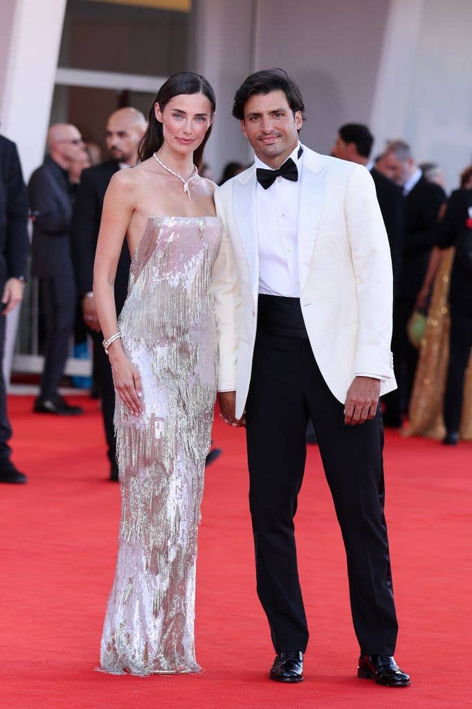 Rebecca Donaldson and Carlos Sainz attend the "Ink" Screening and opening ceremony during the 83rd Venice International Film Festival 