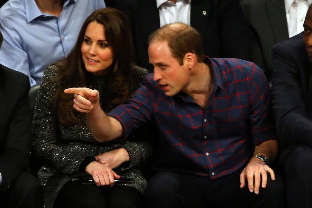 Kate and William sat at a basketball game