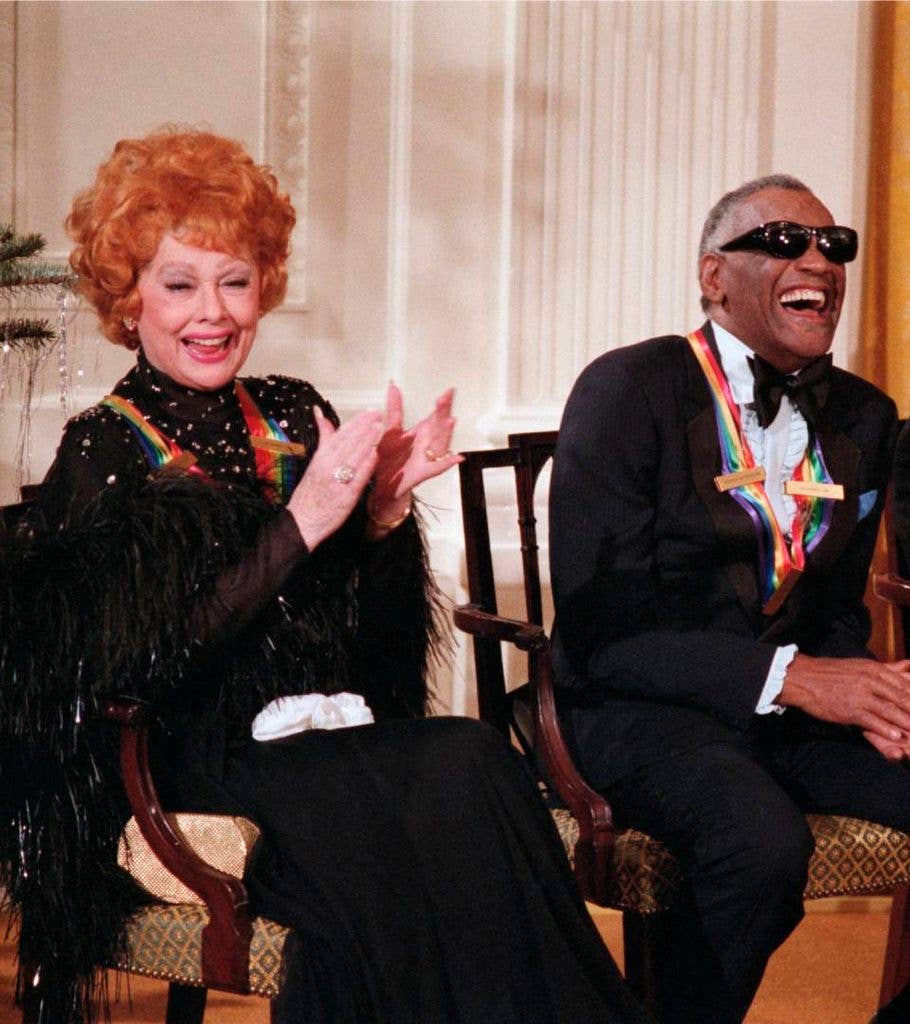 Lucille Ball and Ray Charles at the Kennedy Center Honors in 1986