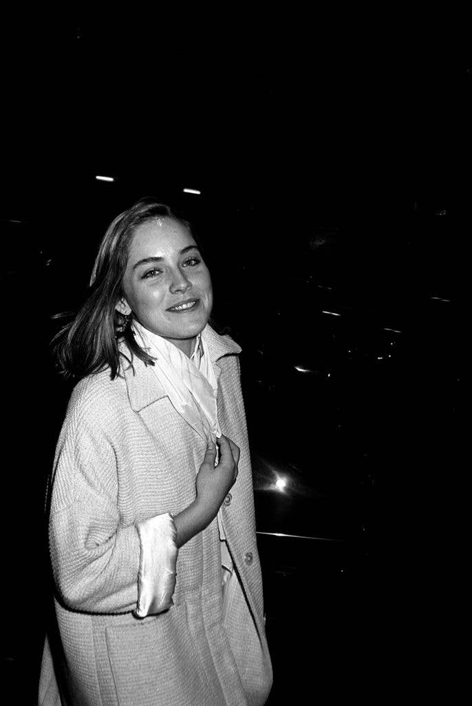 Actress Sharon Stone attending 'Woody Allen New Year's Eve Party' on December 31, 1979 at Harkness House in New York City, New York.