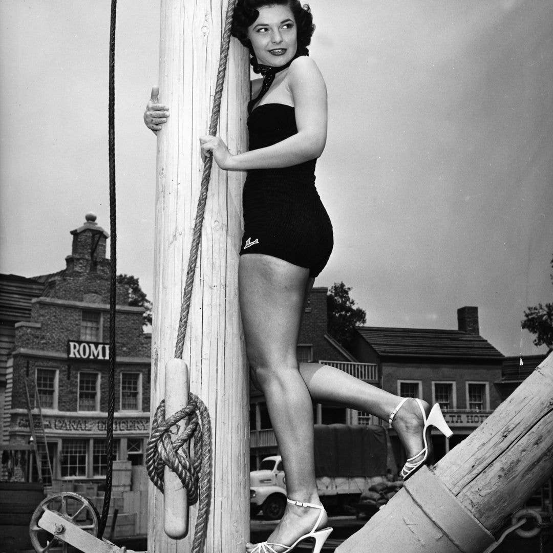 Actress Anne Bancroft posing during a scene from 20th Century Fox's musical 'Tonight We Sing' on December 18, 1952