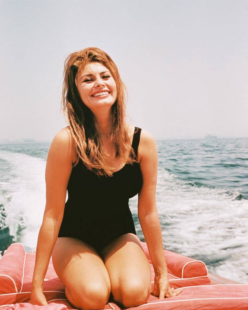 Italian actress Sophia Loren at sea on a motor boat, circa 1965.
