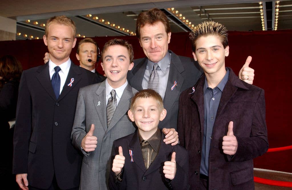 Frankie with the cast of "Malcolm In The Middle" in 2001