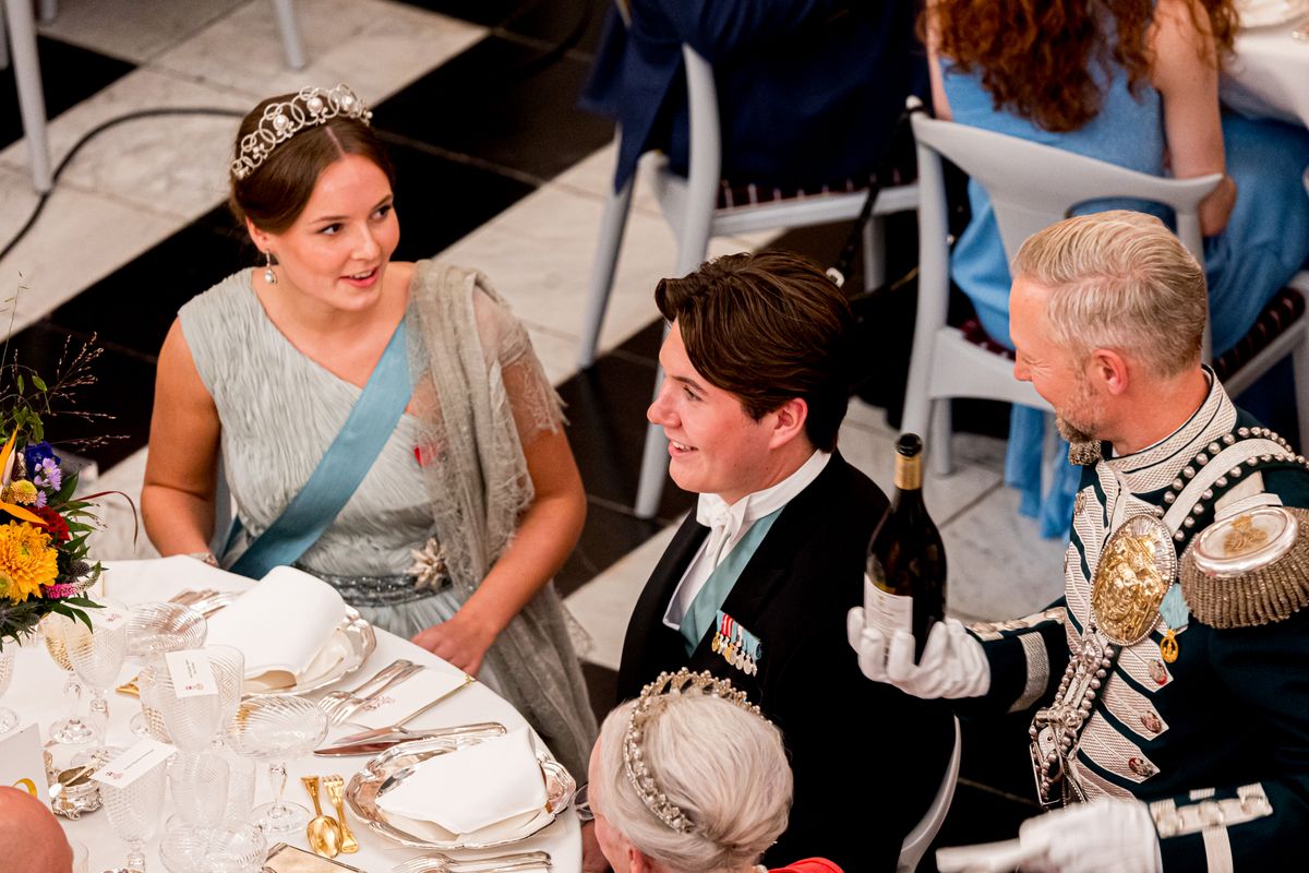 Princess Ingrid Alexander of Norway and Prince Christian of Denmark in 2023, at the gala of Christian's 18th birthday